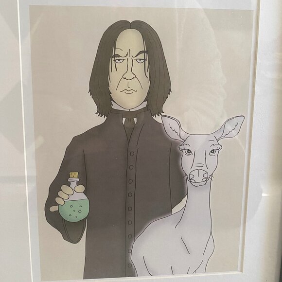 LIKE NEW! Etsy Framed Harry Potter Severus Snape & Doe Patronus Artwork - Picture 2 of 5
